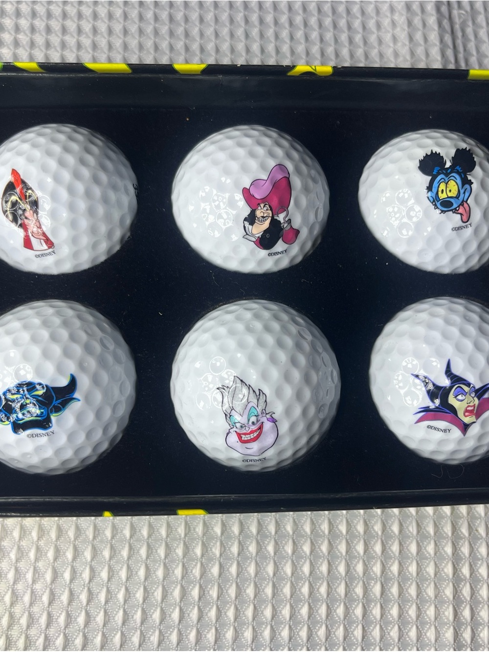 Disney Villains White Golf Ball Set with Colorful Character Decals